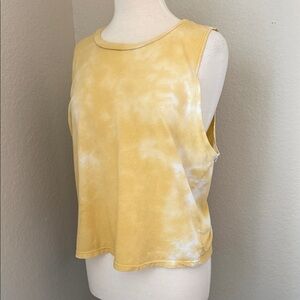 PST Los Angeles by Project Social Tee Yellow Tie-Dye Sleeveless Top
